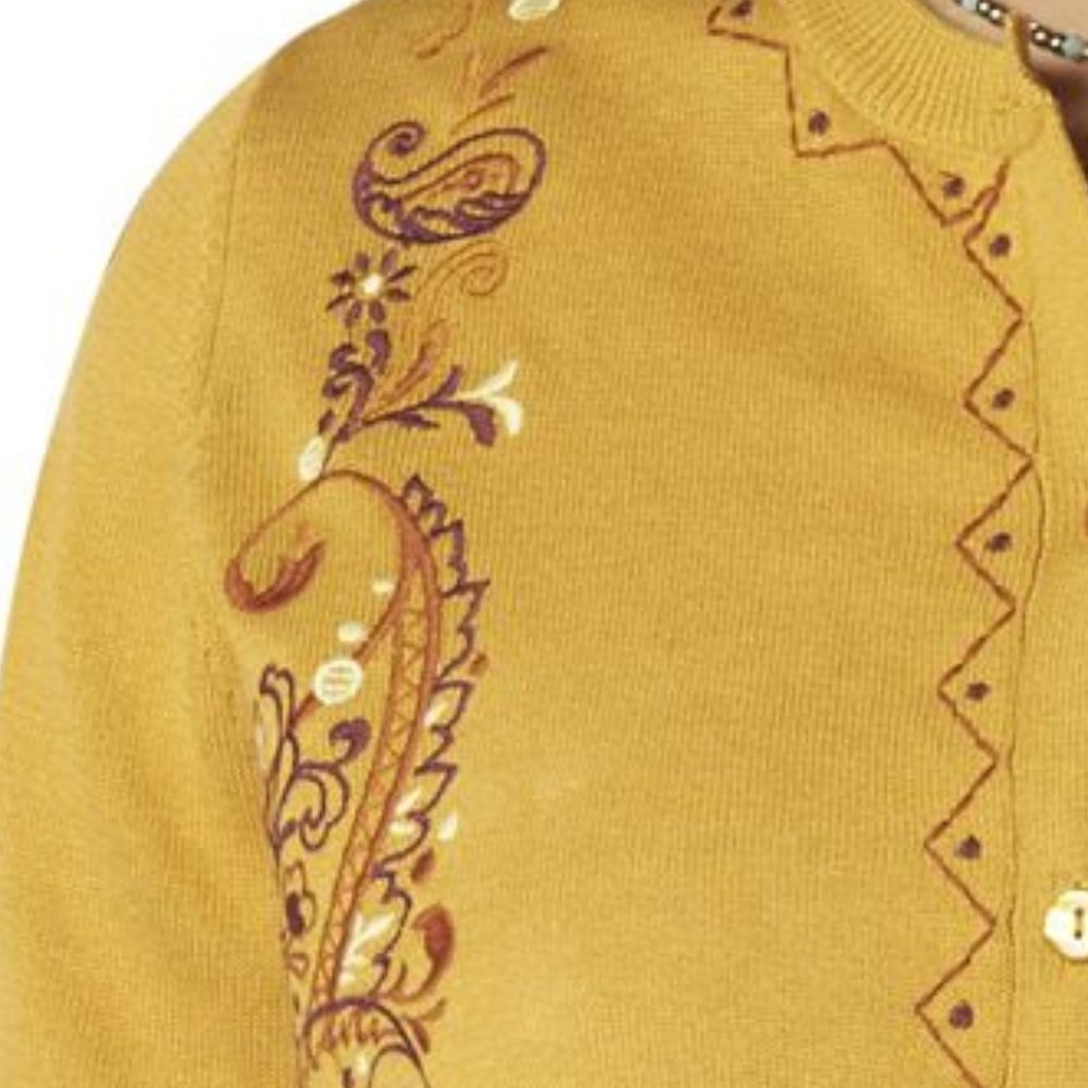 Embroidered Button Down Cardigan (Nwot) - image 4